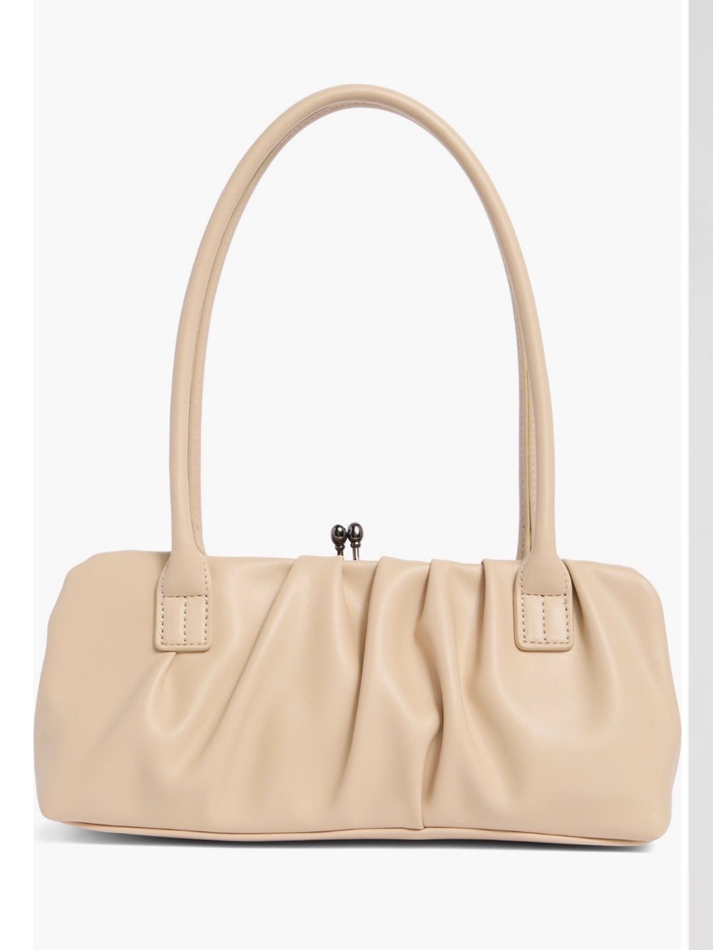 BCBG Beige Ruched Shoulder Bag